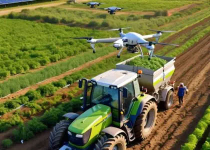 farmers using Climate-Smart Agriculture techniques. (illustration)